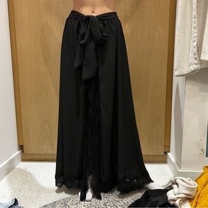 Black tie maxi skirt